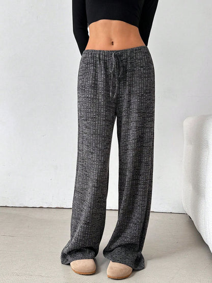 Tied Striped Wide Leg Pants