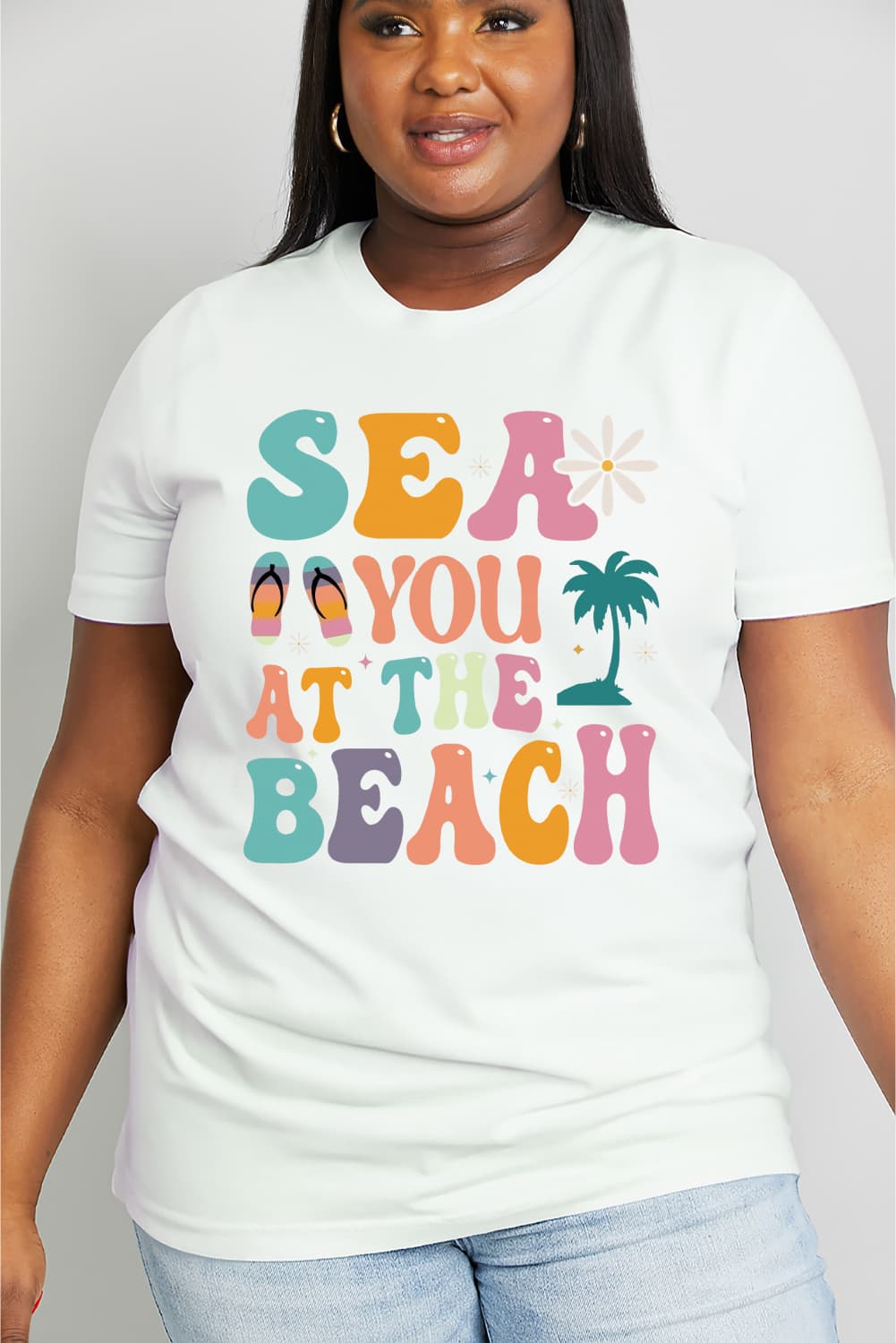 Simply Love Full Size SEA YOU  AT THE  BEACH Graphic Cotton Tee