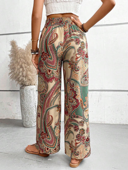 Printed Wide Leg Pants